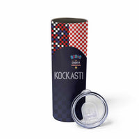 Custom Croatia Football - Go Checkered Ones Skinny Tumbler - Wonder Print Shop