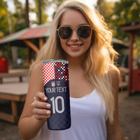 Custom Croatia Football - Go Checkered Ones Skinny Tumbler - Wonder Print Shop