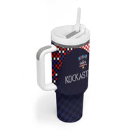 Custom Croatia Football - Go Checkered Ones Tumbler With Handle - Wonder Print Shop