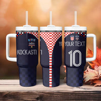 Custom Croatia Football - Go Checkered Ones Tumbler With Handle - Wonder Print Shop