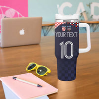 Custom Croatia Football - Go Checkered Ones Tumbler With Handle - Wonder Print Shop