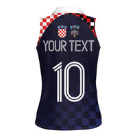 Custom Croatia Football Go Checkered Ones Women Sleeveless Polo Shirt - Wonder Print Shop