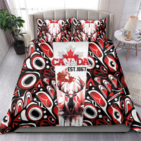Canada Day Bedding Set The Forest Moose and Maple Leaves-Haida Pattern