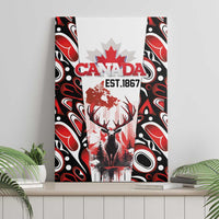 Canada Day Canvas Wall Art The Forest Moose and Maple Leaves-Haida Pattern