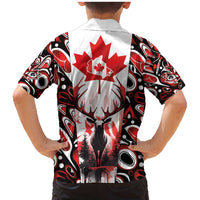 Canada Day Family Matching Mermaid Dress and Hawaiian Shirt The Forest Moose and Maple Leaves-Haida Pattern