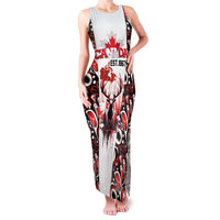 Canada Day Family Matching Tank Maxi Dress and Hawaiian Shirt The Forest Moose and Maple Leaves-Haida Pattern