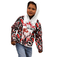 Canada Day Kid Hoodie The Forest Moose and Maple Leaves-Haida Pattern