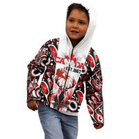 Canada Day Kid Hoodie The Forest Moose and Maple Leaves-Haida Pattern