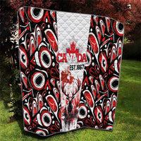 Canada Day Quilt The Forest Moose and Maple Leaves-Haida Pattern