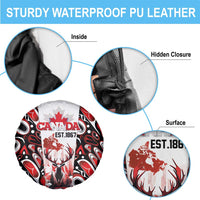Canada Day Spare Tire Cover The Forest Moose and Maple Leaves-Haida Pattern
