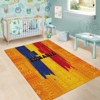 Personalized Romania Flag Day Area Rug Traditional Pattern Royal Style