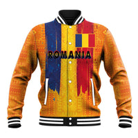 Personalized Romania Flag Day Baseball Jacket Traditional Pattern Royal Style