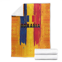 Personalized Romania Flag Day Blanket Traditional Pattern Royal Style