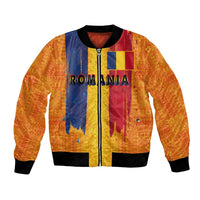 Personalized Romania Flag Day Bomber Jacket Traditional Pattern Royal Style