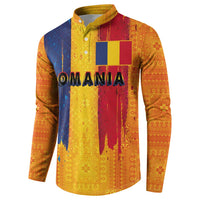 Personalized Romania Flag Day Button Sweatshirt Traditional Pattern Royal Style