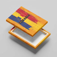 Personalized Romania Flag Day Canvas Wall Art Traditional Pattern Royal Style