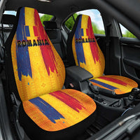 Personalized Romania Flag Day Car Seat Cover Traditional Pattern Royal Style