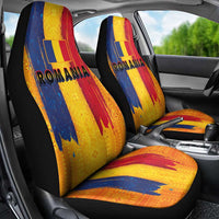 Personalized Romania Flag Day Car Seat Cover Traditional Pattern Royal Style