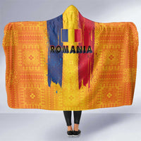 Personalized Romania Flag Day Hooded Blanket Traditional Pattern Royal Style