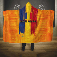 Personalized Romania Flag Day Hooded Blanket Traditional Pattern Royal Style