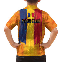 Personalized Romania Flag Day Kid Hawaiian Shirt Traditional Pattern Royal Style