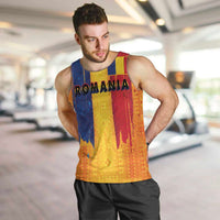 Personalized Romania Flag Day Men Tank Top Traditional Pattern Royal Style