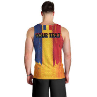 Personalized Romania Flag Day Men Tank Top Traditional Pattern Royal Style
