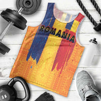 Personalized Romania Flag Day Men Tank Top Traditional Pattern Royal Style