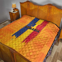 Personalized Romania Flag Day Quilt Traditional Pattern Royal Style