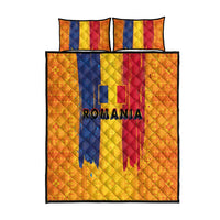 Personalized Romania Flag Day Quilt Bed Set Traditional Pattern Royal Style