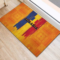 Personalized Romania Flag Day Rubber Doormat Traditional Pattern Royal Style