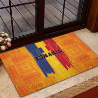 Personalized Romania Flag Day Rubber Doormat Traditional Pattern Royal Style