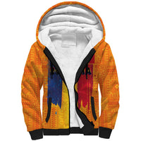 Personalized Romania Flag Day Sherpa Hoodie Traditional Pattern Royal Style