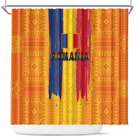 Personalized Romania Flag Day Shower Curtain Traditional Pattern Royal Style