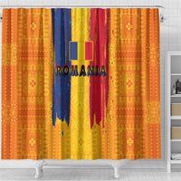 Personalized Romania Flag Day Shower Curtain Traditional Pattern Royal Style