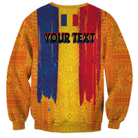 Personalized Romania Flag Day Sweatshirt Traditional Pattern Royal Style