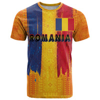 Personalized Romania Flag Day T Shirt Traditional Pattern Royal Style