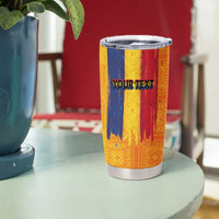 Personalized Romania Flag Day Tumbler Cup Traditional Pattern Royal Style