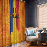 Personalized Romania Flag Day Window Curtain Traditional Pattern Royal Style