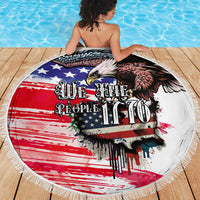 The United States Independence Day Beach Blanket We The People Watercolor Style