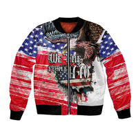 The United States Independence Day Bomber Jacket We The People Watercolor Style