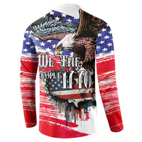 The United States Independence Day Button Sweatshirt We The People Watercolor Style