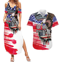The United States Independence Day Couples Matching Summer Maxi Dress and Hawaiian Shirt We The People Watercolor Style