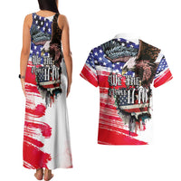 The United States Independence Day Couples Matching Tank Maxi Dress and Hawaiian Shirt We The People Watercolor Style