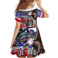 The United States Independence Day Family Matching Short Sleeve Bodycon Dress and Hawaiian Shirt We The People Watercolor Style