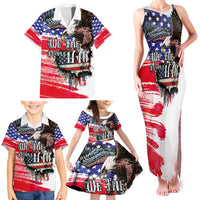 The United States Independence Day Family Matching Tank Maxi Dress and Hawaiian Shirt We The People Watercolor Style