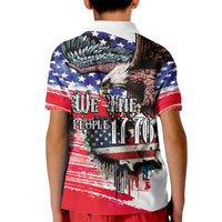 The United States Independence Day Kid Polo Shirt We The People Watercolor Style