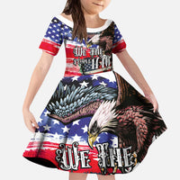 The United States Independence Day Kid Short Sleeve Dress We The People Watercolor Style