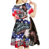 The United States Independence Day Kid Short Sleeve Dress We The People Watercolor Style