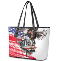 The United States Independence Day Leather Tote Bag We The People Watercolor Style